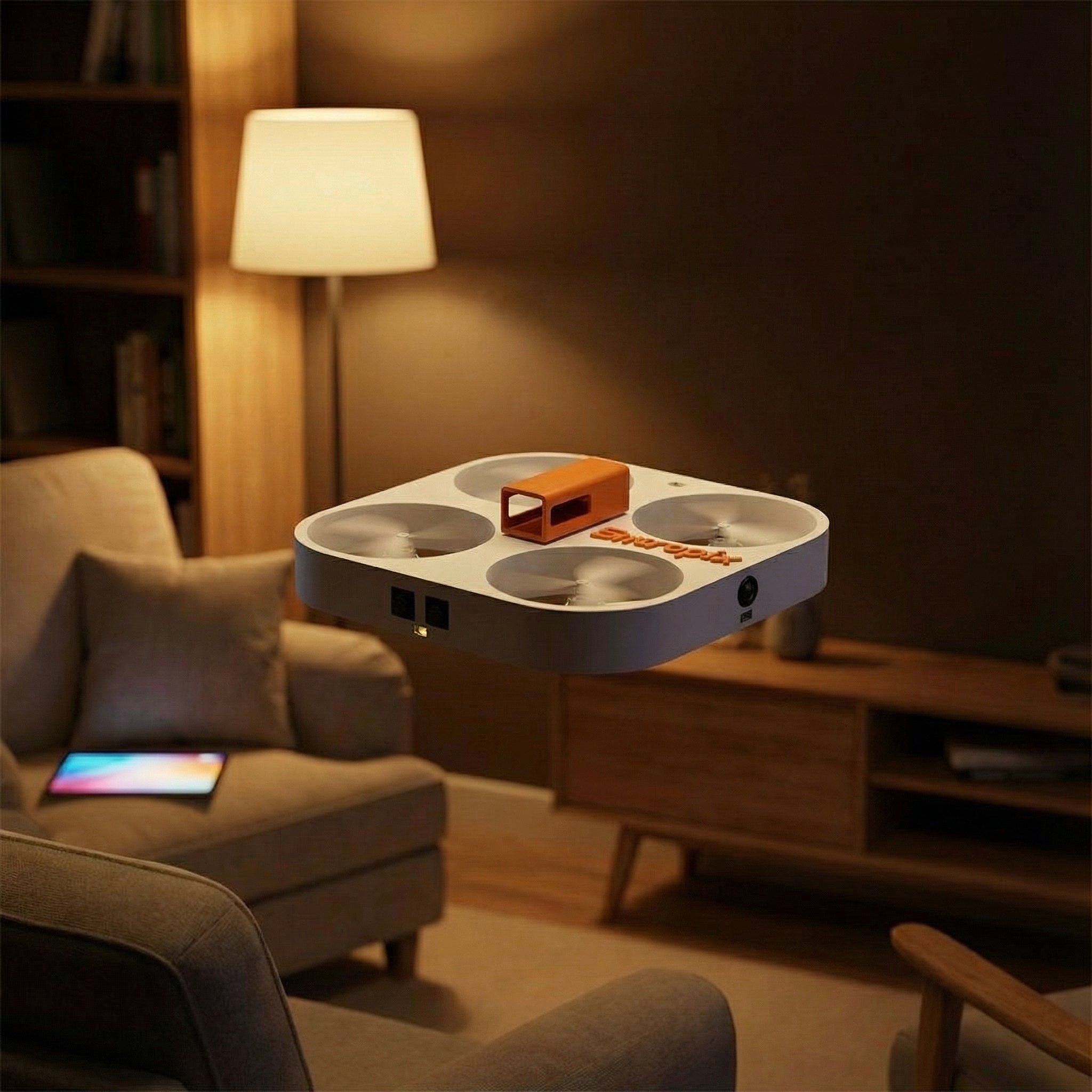 MiMi drone flying quietly in living room